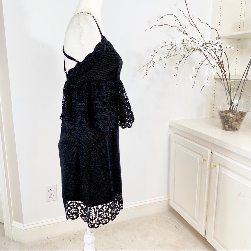Gianni Bini Monica Black Lace Peplum Dress NWT 4 - Picture 4 of 8